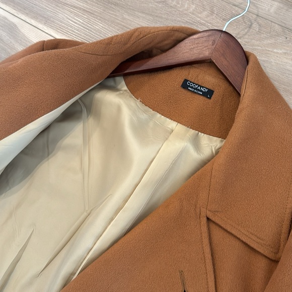Coofandy Large Men’s Peacoat - Camel - Picture 4 of 4